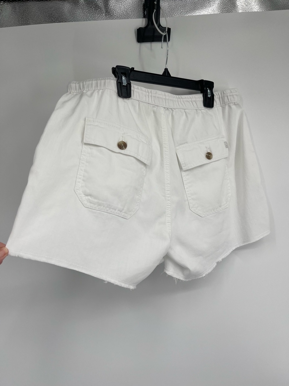 Drawstring Shorts L Frayed Edge Utility Coastal Chic Beachy Effortless Vacation
